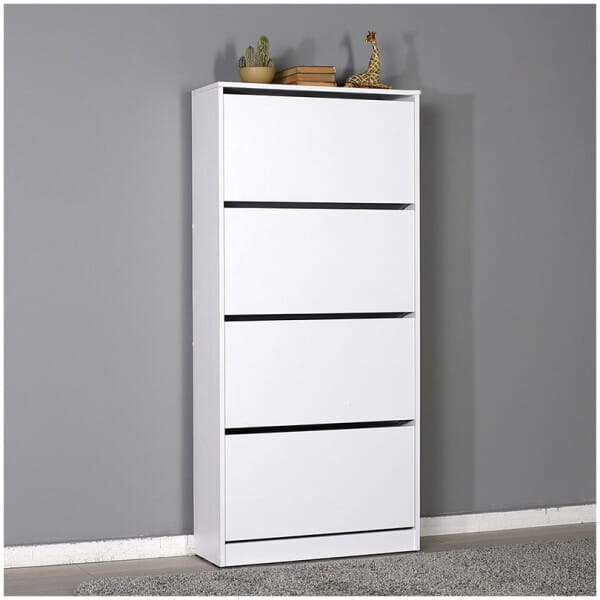 Παπουτσοθήκη μελαμίνης Flat Duo  24 ζευγών σε χρώμα λευκό 73x26x157εκ. - Image 3