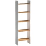 Βιβλιοθήκη μελαμίνης Flora  χρώμα white pine 52x25x158εκ.
