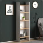 Βιβλιοθήκη μελαμίνης Flora  χρώμα white pine 52x25x158εκ. - Image 2