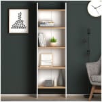 Βιβλιοθήκη μελαμίνης Flora  χρώμα white pine 52x25x158εκ. - Image 3