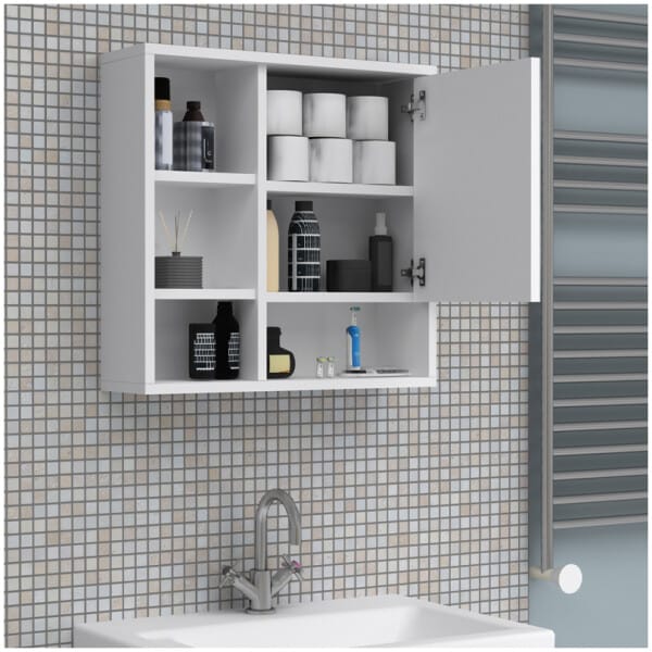 Καθρέπτης μπάνιου Demo Μegapap χρώμα λευκό 60x17,5x60εκ. - Image 2