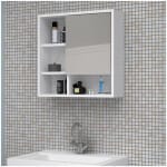 Καθρέπτης μπάνιου Demo Μegapap χρώμα λευκό 60x17,5x60εκ. - Image 3