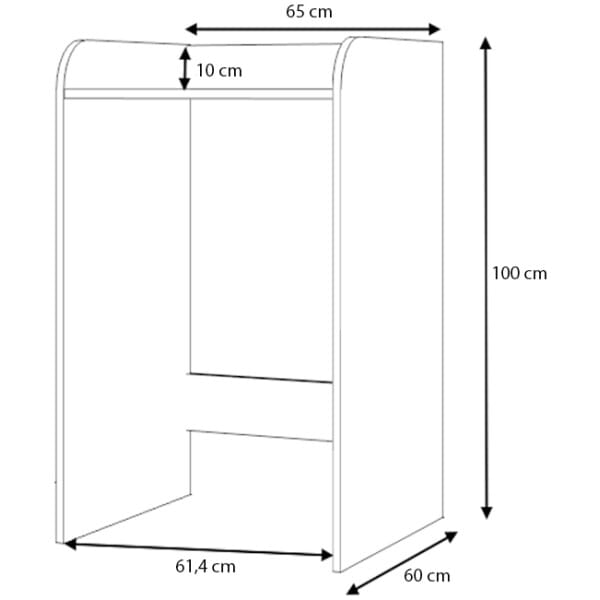 Έπιπλο πλυντηρίου Toren  χρώμα λευκό 65x60x100εκ. - Image 3