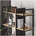 Βιβλιοθήκη Detroit  χρώμα sapphire oak - silky black 87,5x35,2x175εκ. - Image 2