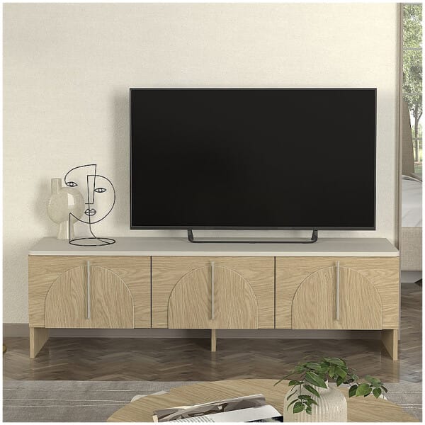 Έπιπλο τηλεόρασης Rebel  χρώμα rota oak - sandstone 150x35x45εκ. - Image 3