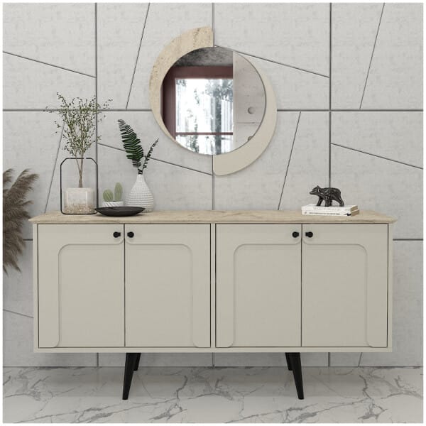 Καθρέπτης τοίχου Sevilla Μegapap χρώμα sandstone - travertine 59,2x2,2x69εκ. - Image 3