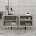 Μπουφές Sevilla  χρώμα sandstone - travertine 150x44,6x72,2εκ. - Image 2