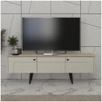 Έπιπλο τηλεόρασης Sevilla  χρώμα sandstone - travertine 150x35x45,6εκ.