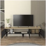 Έπιπλο τηλεόρασης Pedro  χρώμα ανθρακί - rota oak 180x35x50,7εκ. - Image 2