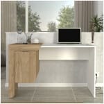 Γραφείο εργασίας Dario  χρώμα sepet oak - λευκό 120x60x73,2εκ.