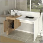 Γραφείο εργασίας Dario  χρώμα sepet oak - λευκό 120x60x73,2εκ. - Image 2
