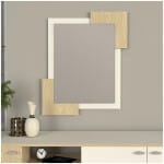 Καθρέπτης τοίχου Selinos Μegapap χρώμα sandstone - rota oak 65x2,2x85εκ.