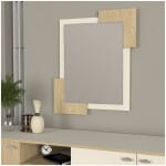 Καθρέπτης τοίχου Selinos Μegapap χρώμα sandstone - rota oak 65x2,2x85εκ. - Image 2