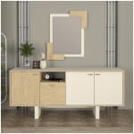 Καθρέπτης τοίχου Selinos Μegapap χρώμα sandstone - rota oak 65x2,2x85εκ. - Image 3