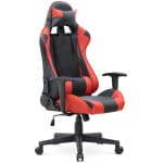 Καρέκλα γραφείου Gaming Alonso  από τεχνόδερμα χρώμα κόκκινο - μαύρο 67x70x125/135 εκ.
