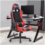 Καρέκλα γραφείου Gaming Alonso  από τεχνόδερμα χρώμα κόκκινο - μαύρο 67x70x125/135 εκ. - Image 3