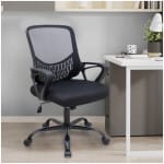 Καρέκλα γραφείου Freda  με ύφασμα Mesh χρώμα μαύρο 65x65x90/100εκ. - Image 3