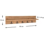 Κρεμάστρα τοίχου Kery  από μελαμίνη χρώμα pine oak 80x11x18εκ. - Image 3