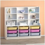 Βιβλιοθήκη Obia  με 9 συρτάρια χρώμα λευκό 132,6x30x115εκ.