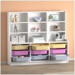 Βιβλιοθήκη Obia  με 9 συρτάρια χρώμα λευκό 132,6x30x115εκ. - Image 2