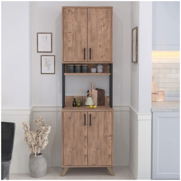 Έπιπλο κουζίνας Sedef  χρώμα pine oak 61x40x202,1εκ. - Image 3