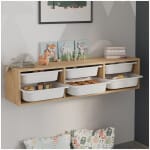 Συρταριέρα επιτοίχια Pavia  με 6 συρτάρια χρώμα sapphire oak 132x31x30,7εκ.