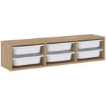 Συρταριέρα επιτοίχια Pavia  με 6 συρτάρια χρώμα sapphire oak 132x31x30,7εκ. - Image 3