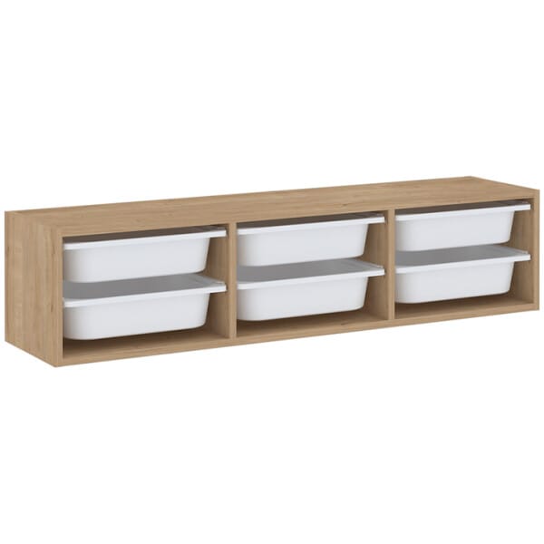 Συρταριέρα επιτοίχια Pavia  με 6 συρτάρια χρώμα sapphire oak 132x31x30,7εκ. - Image 3
