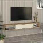 Έπιπλο τηλεόρασης επιτοίχιο Cross  με LED χρώμα sepet oak - sandstone 150x29,6x19,2εκ. - Image 3