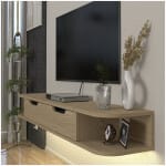 Έπιπλο τηλεόρασης επιτοίχιο Noland  με LED χρώμα rota oak 150x35x19,2εκ. - Image 3