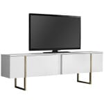 Έπιπλο τηλεόρασης Luxe  χρώμα λευκό - χρυσό 180x30x50εκ.