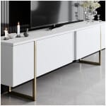 Έπιπλο τηλεόρασης Luxe  χρώμα λευκό - χρυσό 180x30x50εκ. - Image 3