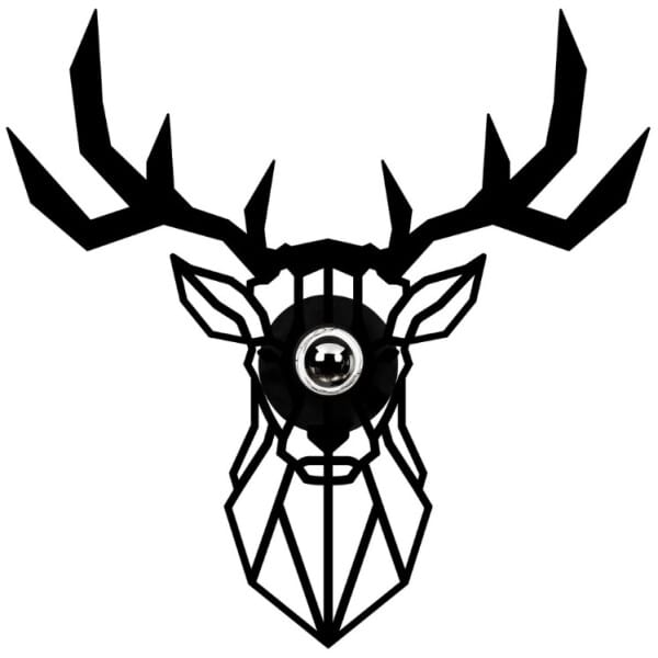 Απλίκα τοίχου Deer  E27 MDF χρώμα μαύρο 55x12x55εκ. - Image 1