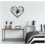 Απλίκα τοίχου Heart  E27 MDF χρώμα μαύρο 47x12x40εκ. - Image 3