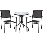 ΣΕΤ ΤΡΑΠΕΖΑΡΙΑΣ 3ΤΜΧ ΤΡΑΠ ΜΕΤΑΛΛΙΚΟ Φ60 & ΠΟΛΥΘ ΑΛΟΥΜΙΝΙΟΥ TEXTLINE ΜΑΥΡΟ HM11839