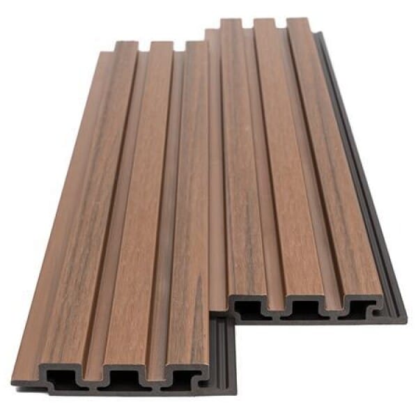 WPC PANEL 2ης ΓΕΝΙΑΣ ΜΕ 3D ΠΗΧΑΚΙΑ 25/147.5mm TEAK 5510 NewPlan - Image 1