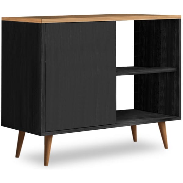 Κονσόλα - μπουφές μελαμίνης Luce  χρώμα μαύρο antique - oak 80x35x66εκ.