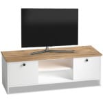 Έπιπλο τηλεόρασης Cube  από μελαμίνη χρώμα pine - white 120x30x40εκ.
