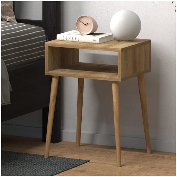 Κομοδίνο Fiona  χρώμα pine oak 45x30x58εκ.