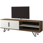 Έπιπλο τηλεόρασης Foot  χρώμα καρυδί - λευκό 160x35x49εκ. - Image 5