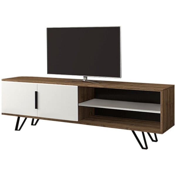 Έπιπλο τηλεόρασης Foot  χρώμα καρυδί - λευκό 160x35x49εκ. - Image 5