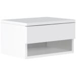 Κομοδίνο επιτοίχιο Mary  χρώμα λευκό 40x30x23εκ. - Image 5