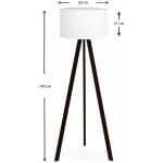 Φωτιστικό δαπέδου Rosling  Mdf/ύφασμα Pvc χρώμα μαύρο - λευκό 38x38x140εκ. - Image 3