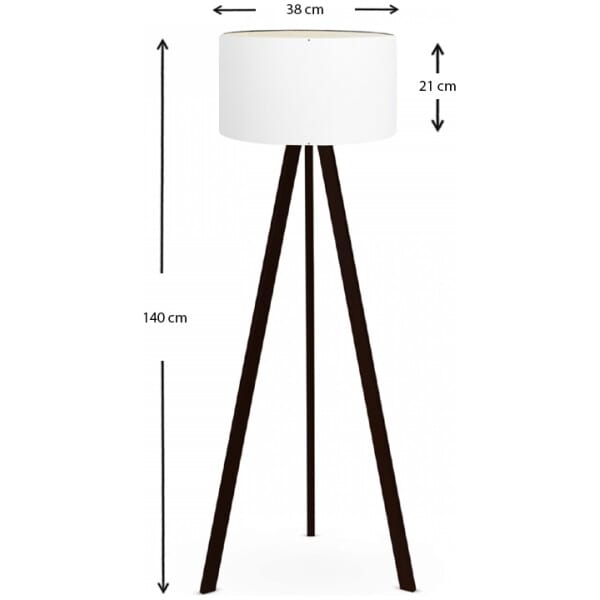 Φωτιστικό δαπέδου Rosling  Mdf/ύφασμα Pvc χρώμα μαύρο - λευκό 38x38x140εκ. - Image 3