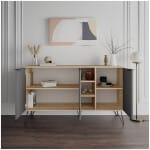 Μπουφές Clara  χρώμα φυσικό οξιάς - ανθρακί 142x35,6x83εκ. - Image 4