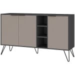 Μπουφές Clara  χρώμα ανθρακί - ανοιχτή μόκα 142x35,6x83εκ. - Image 5