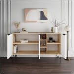 Μπουφές Clara  χρώμα φυσικό οξιάς - λευκό 142x35,6x83εκ. - Image 4
