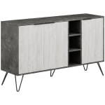Μπουφές Clara  χρώμα γκρι ρετρό - λευκό αντικέ 142x35,6x83εκ. - Image 5