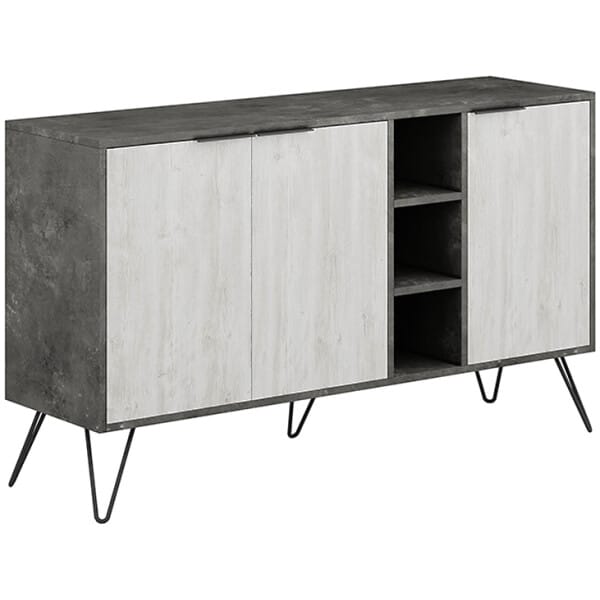 Μπουφές Clara  χρώμα γκρι ρετρό - λευκό αντικέ 142x35,6x83εκ. - Image 5