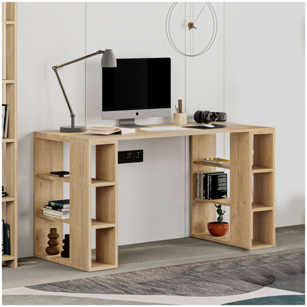 Γραφείο εργασίας Colmar  χρώμα sapphire oak 140x60x75εκ